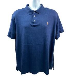 Polo Ralph Lauren Navy Blue Polo Shirt Size 2XL Embroidered Logo Cotton Classic